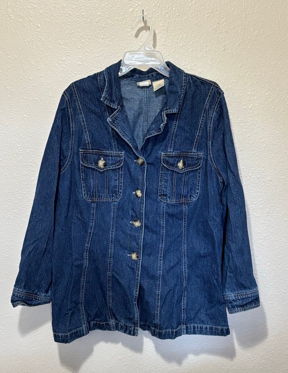 VINTAGE Women’s St Johns Bay Denim Jean Barn Chore Jacket Coat, size 16W XL